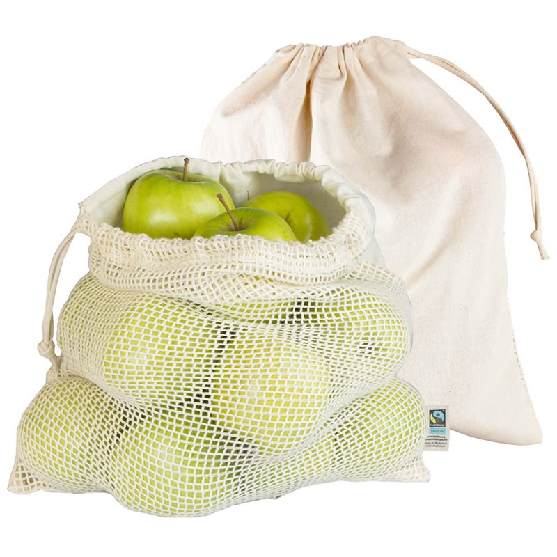bolsa de frutas y verduras de algodón