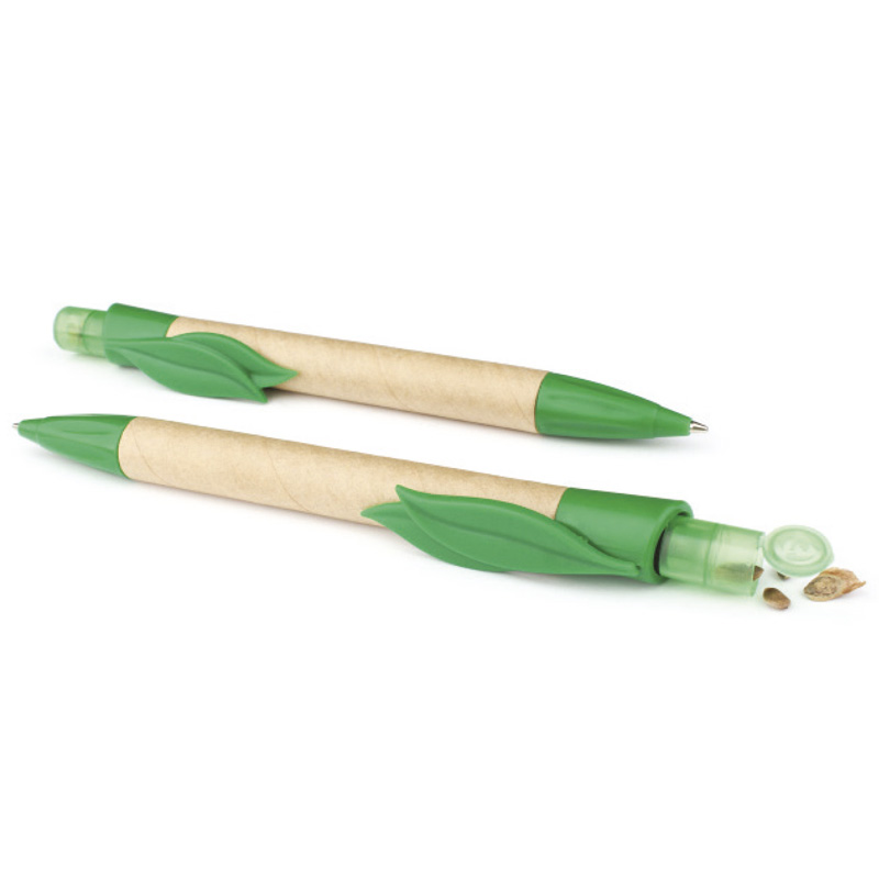 bolígrafo de papel de color verde clip hojas