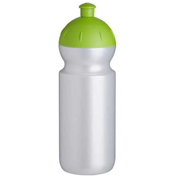 botella de plástico para deporte gris