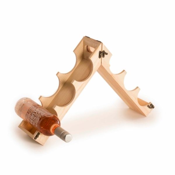 Caja madera FSC regalo botella vino y botellero 6