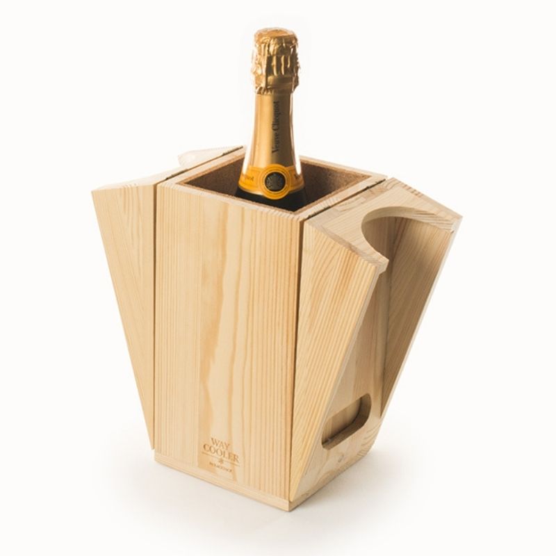 Semejanza Aptitud Sistemáticamente Caja madera FSC para regalo botella vino y cubitera - Regaleco